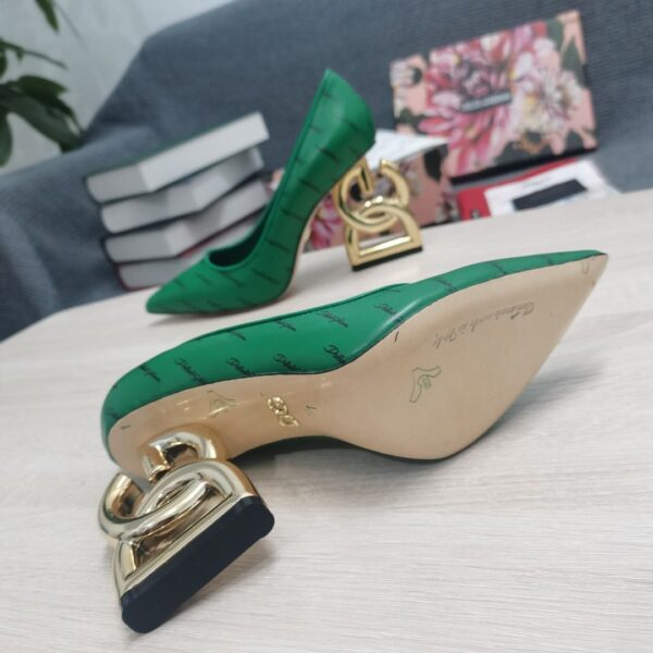Dolce & Gabbana Patent Pumps With 3.5 Heel Green For Women DG Shoes