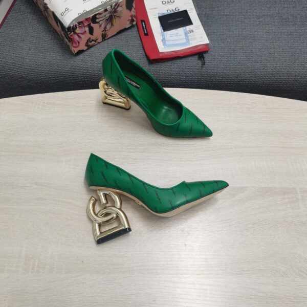 Dolce & Gabbana Patent Pumps With 3.5 Heel Green For Women DG Shoes
