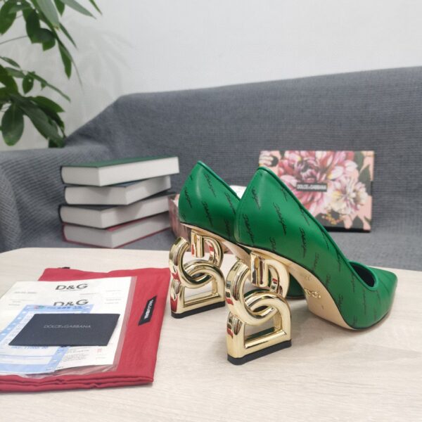 Dolce & Gabbana Patent Pumps With 3.5 Heel Green For Women DG Shoes