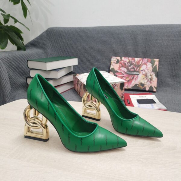 Dolce & Gabbana Patent Pumps With 3.5 Heel Green For Women DG Shoes