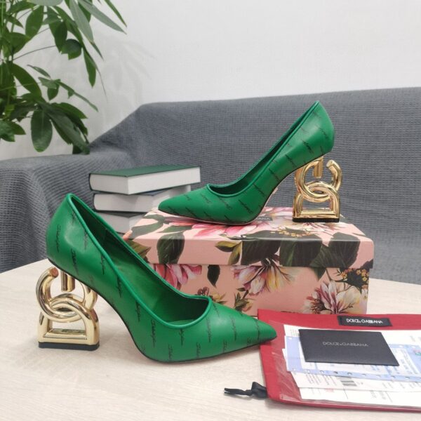 Dolce & Gabbana Patent Pumps With 3.5 Heel Green For Women DG Shoes