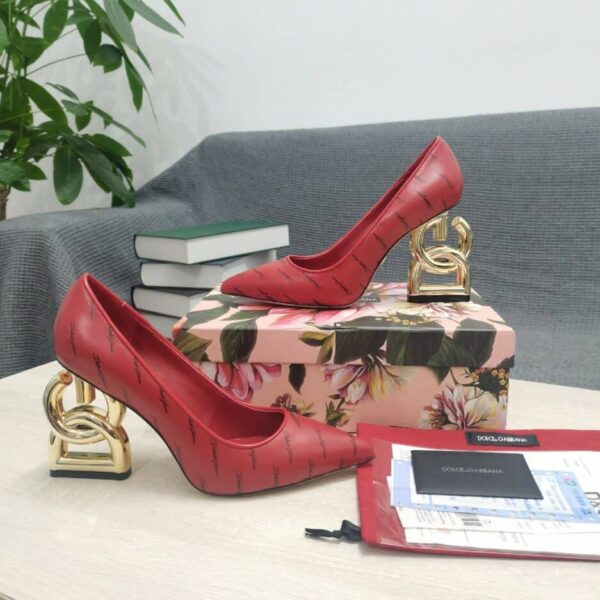 Dolce & Gabbana Patent Pumps With 3.5 Heel Red For Women DG Shoes