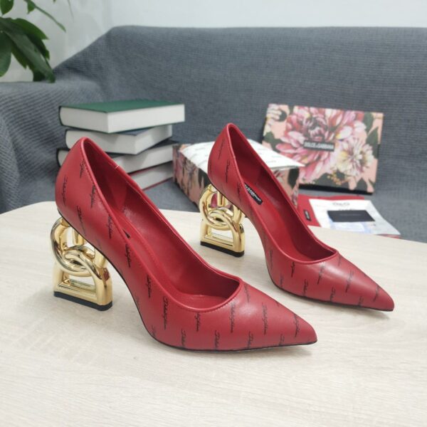 Dolce & Gabbana Patent Pumps With 3.5 Heel Red For Women DG Shoes