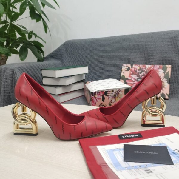 Dolce & Gabbana Patent Pumps With 3.5 Heel Red For Women DG Shoes