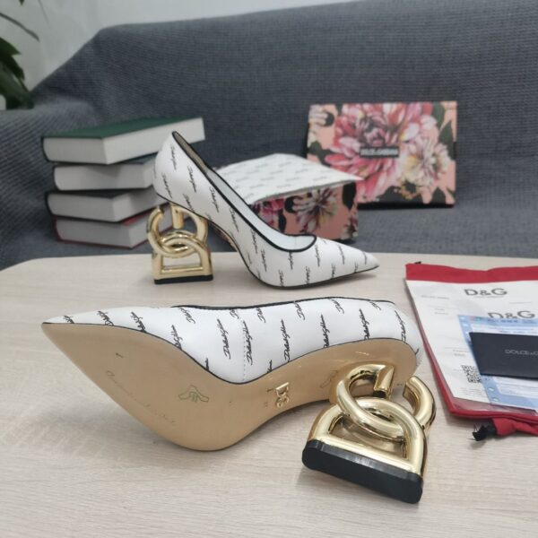 Dolce & Gabbana Patent Pumps With 3.5 Heel White For Women DG Shoes