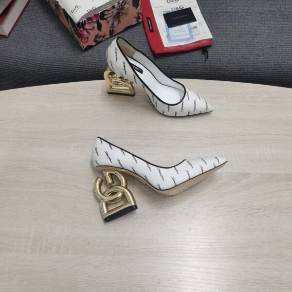 Dolce & Gabbana Patent Pumps With 3.5 Heel White For Women DG Shoes