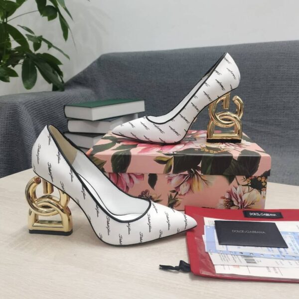 Dolce & Gabbana Patent Pumps With 3.5 Heel White For Women DG Shoes
