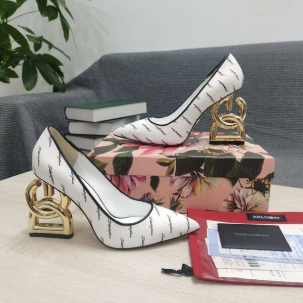 Dolce & Gabbana Patent Pumps With 3.5 Heel White For Women DG Shoes