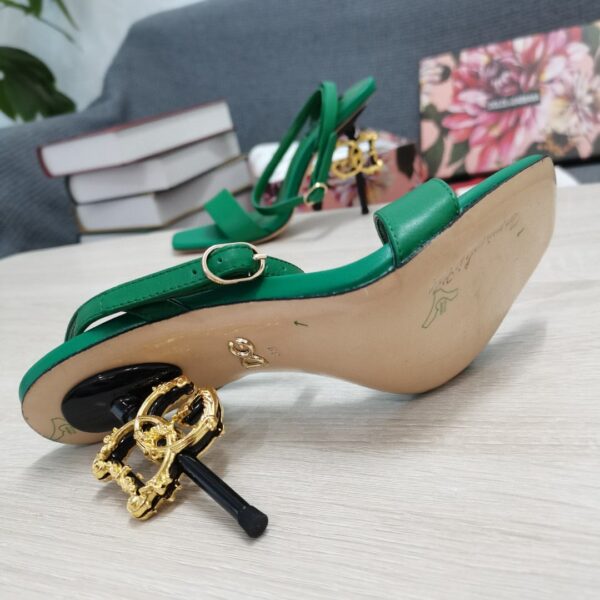 Dolce & Gabbana Patent Sandals Green For Women DG Shoes