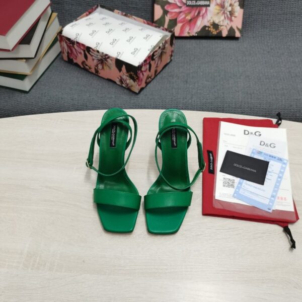 Dolce & Gabbana Patent Sandals Green For Women DG Shoes