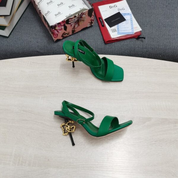 Dolce & Gabbana Patent Sandals Green For Women DG Shoes