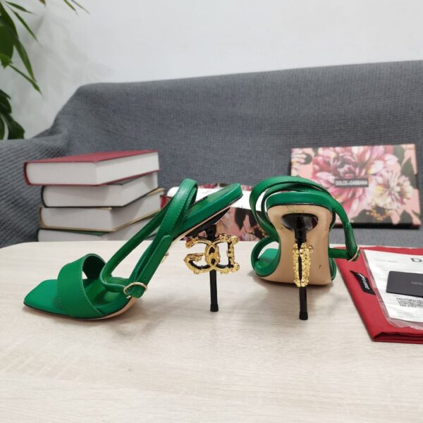Dolce & Gabbana Patent Sandals Green For Women DG Shoes