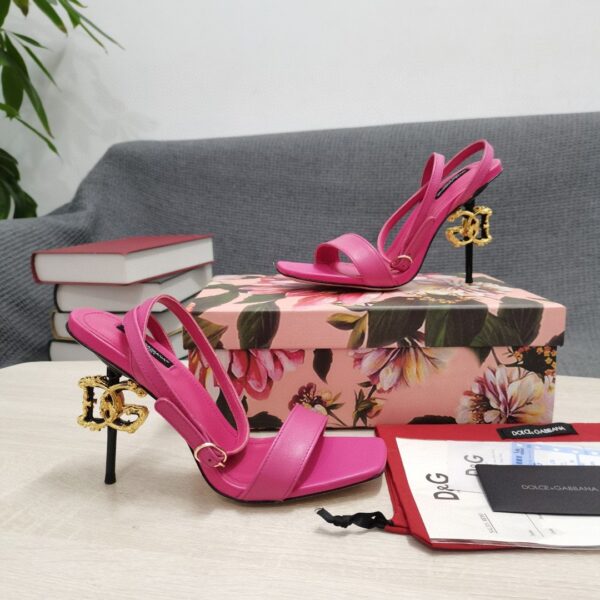 Dolce & Gabbana Patent Sandals Pink For Women DG Shoes