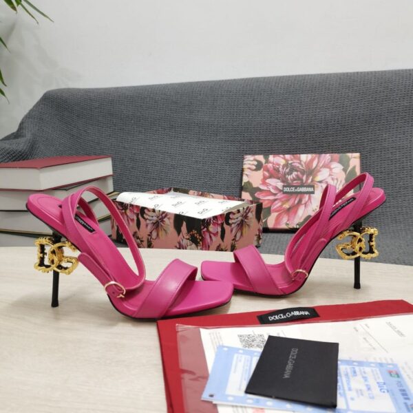 Dolce & Gabbana Patent Sandals Pink For Women DG Shoes