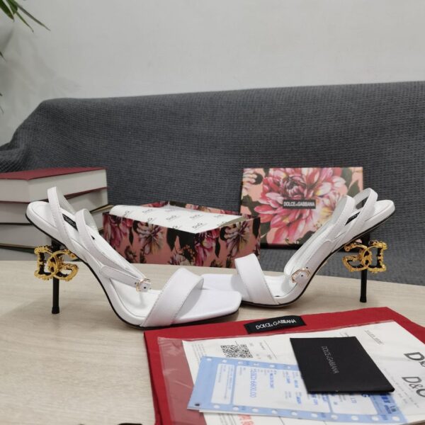 Dolce & Gabbana Patent Sandals White For Women DG Shoes