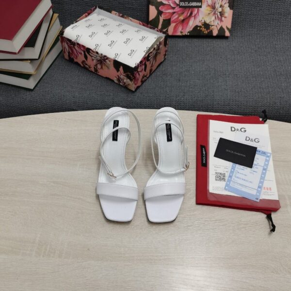 Dolce & Gabbana Patent Sandals White For Women DG Shoes