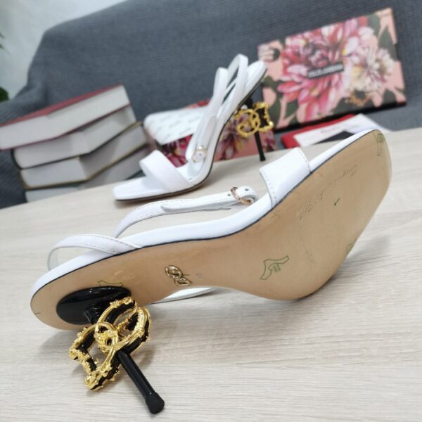 Dolce & Gabbana Patent Sandals White For Women DG Shoes
