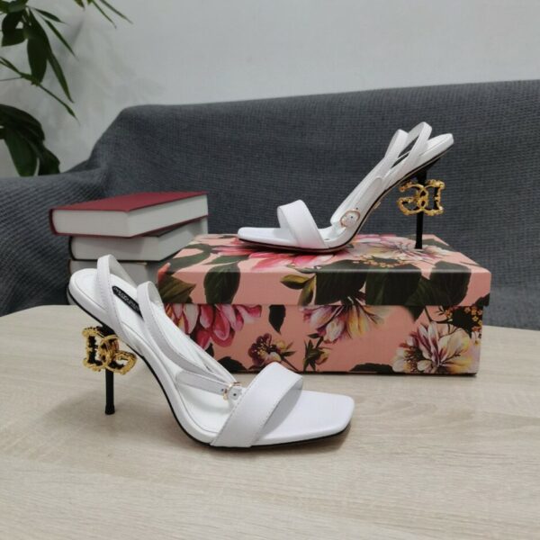 Dolce & Gabbana Patent Sandals White For Women DG Shoes
