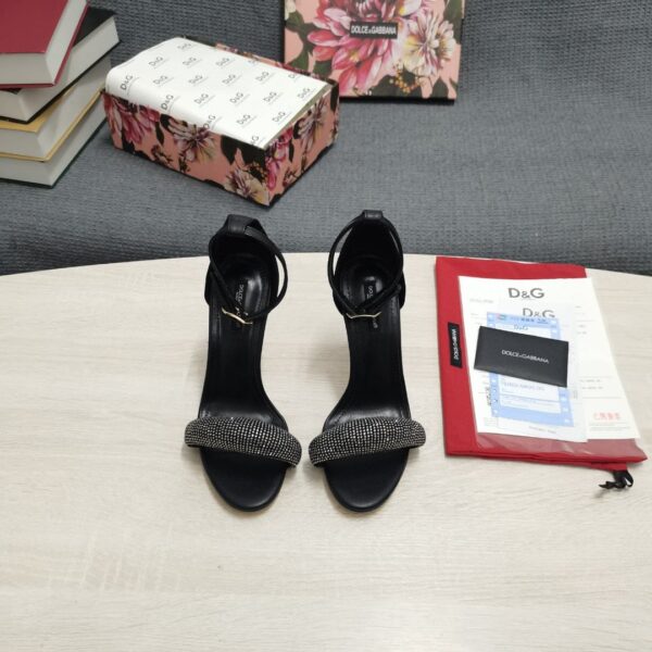 Dolce & Gabbana Patent Sandals With Satin Black For Women DG Shoes