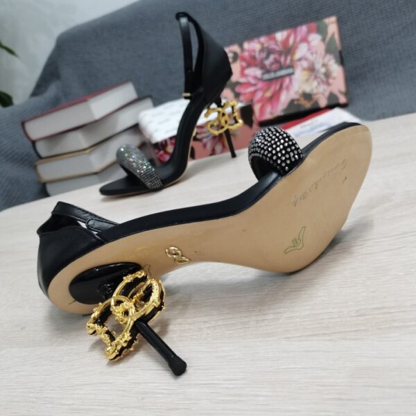 Dolce & Gabbana Patent Sandals With Satin Black For Women DG Shoes