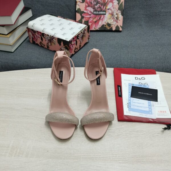 Dolce & Gabbana Patent Sandals With Satin Pink For Women DG Shoes