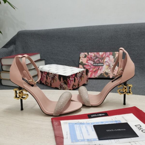 Dolce & Gabbana Patent Sandals With Satin Pink For Women DG Shoes