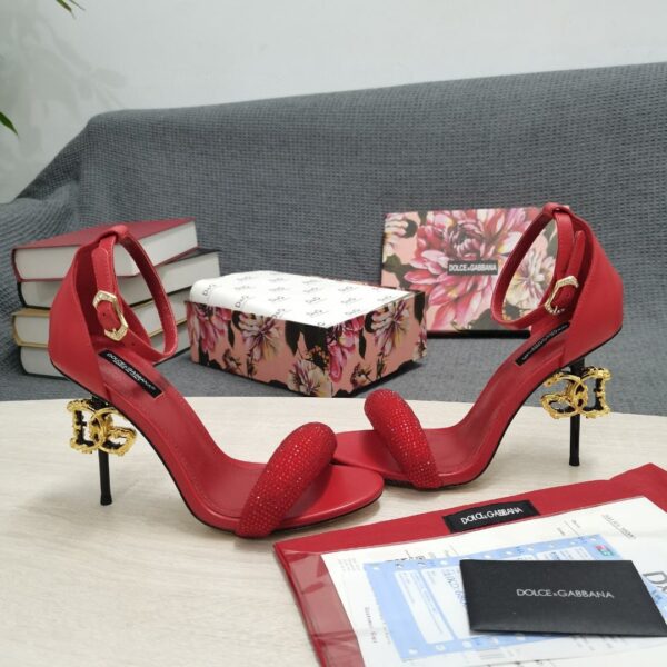 Dolce & Gabbana Patent Sandals With Satin Red For Women DG Shoes