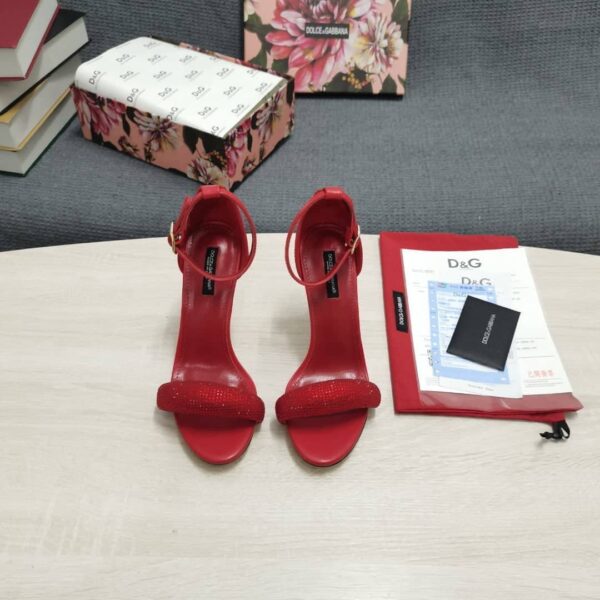 Dolce & Gabbana Patent Sandals With Satin Red For Women DG Shoes