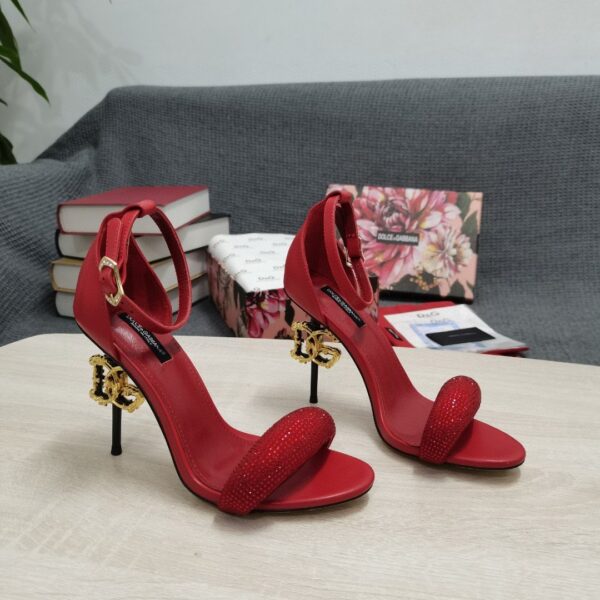 Dolce & Gabbana Patent Sandals With Satin Red For Women DG Shoes