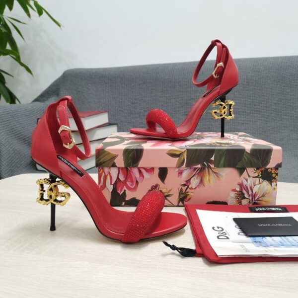 Dolce & Gabbana Patent Sandals With Satin Red For Women DG Shoes