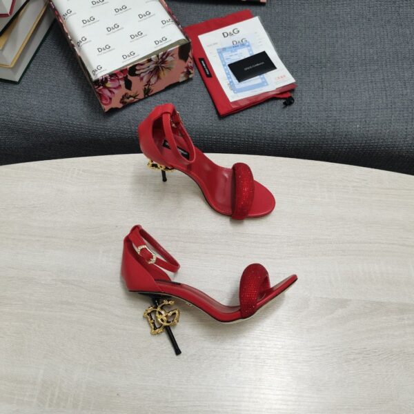 Dolce & Gabbana Patent Sandals With Satin Red For Women DG Shoes