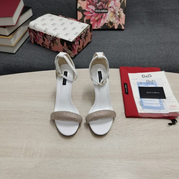 Dolce & Gabbana Patent Sandals With Satin White For Women DG Shoes