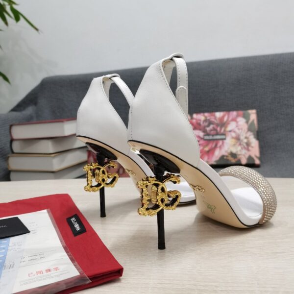 Dolce & Gabbana Patent Sandals With Satin White For Women DG Shoes