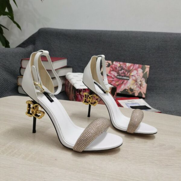Dolce & Gabbana Patent Sandals With Satin White For Women DG Shoes
