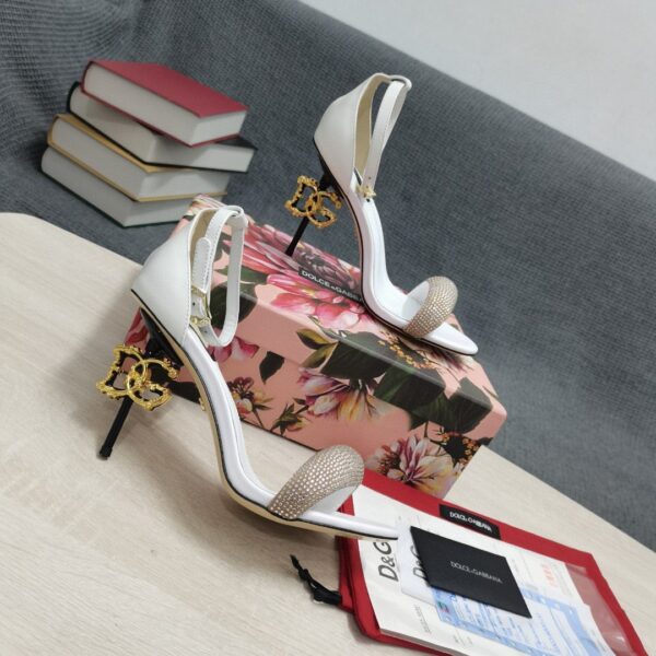 Dolce & Gabbana Patent Sandals With Satin White For Women DG Shoes
