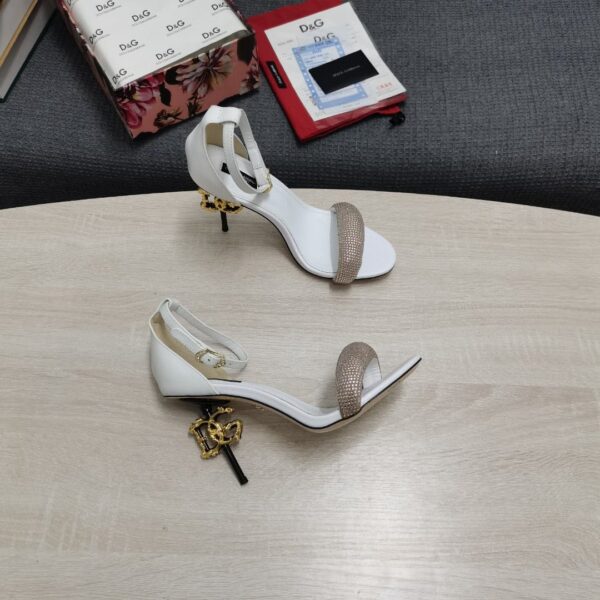 Dolce & Gabbana Patent Sandals With Satin White For Women DG Shoes