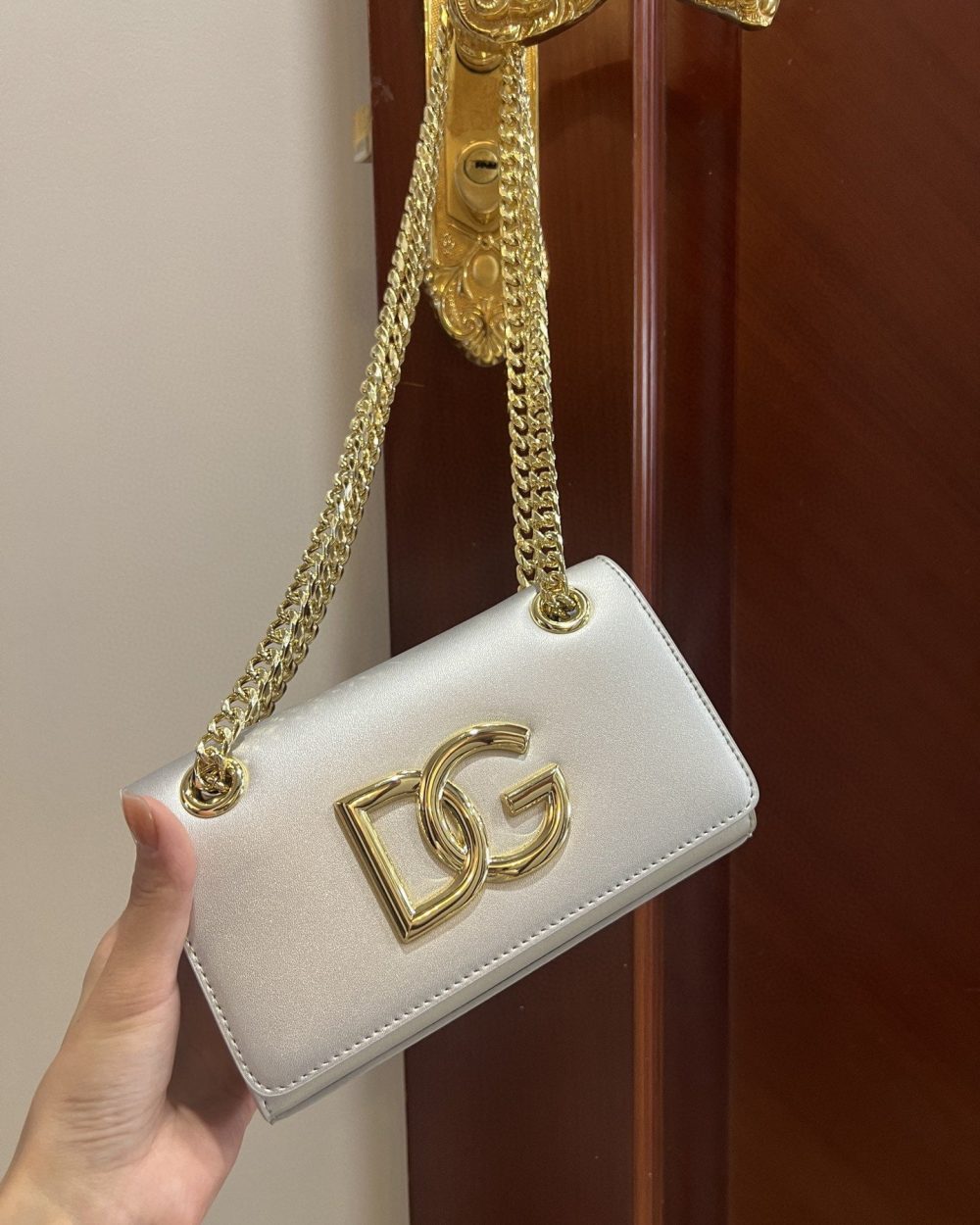 Dolce & Gabbana Polished 3.5 Phone Bag Silver For Women 7.3in/19cm DG