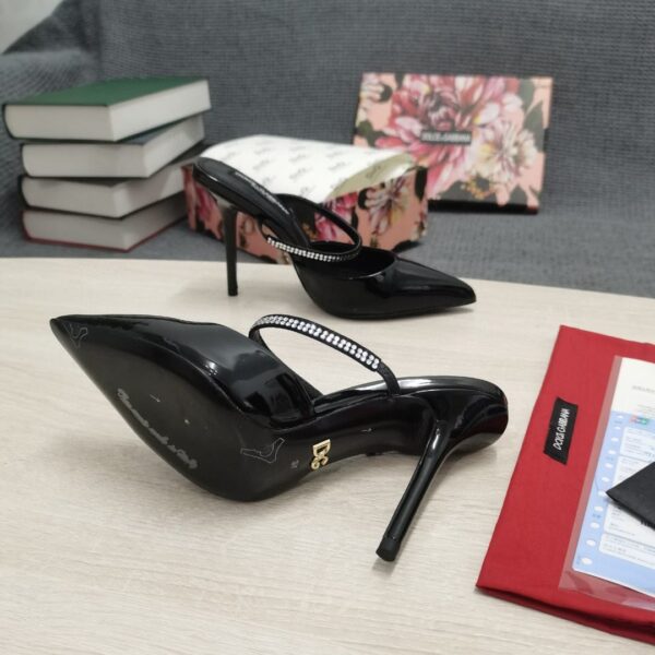 Dolce & Gabbana Polished Mules With Embroidery Black For Women DG Shoes CI0150AY8558S488