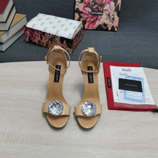 Dolce & Gabbana Polished Sandals Beige For Women DG Shoes
