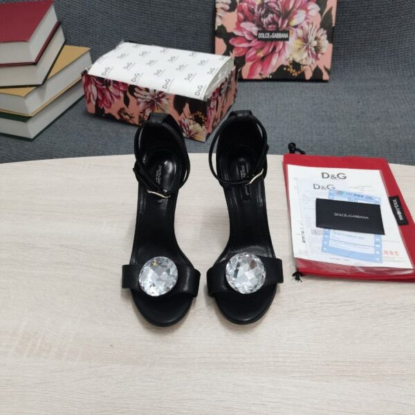 Dolce & Gabbana Polished Sandals Black For Women DG Shoes