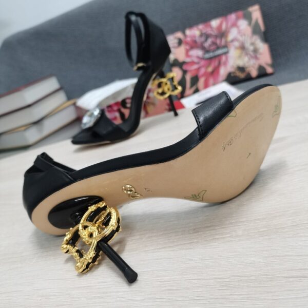 Dolce & Gabbana Polished Sandals Black For Women DG Shoes