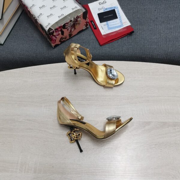Dolce & Gabbana Polished Sandals Gold For Women DG Shoes
