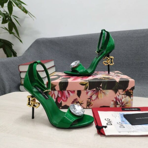 Dolce & Gabbana Polished Sandals Green For Women DG Shoes
