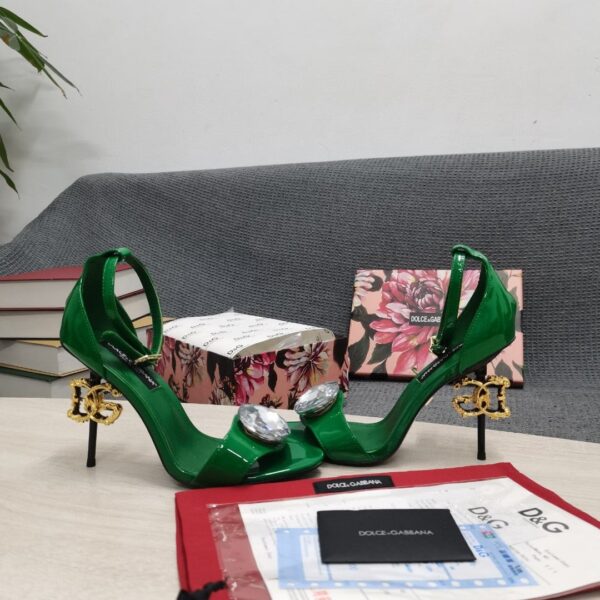 Dolce & Gabbana Polished Sandals Green For Women DG Shoes