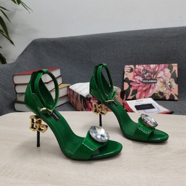 Dolce & Gabbana Polished Sandals Green For Women DG Shoes