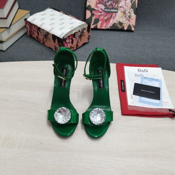 Dolce & Gabbana Polished Sandals Green For Women DG Shoes