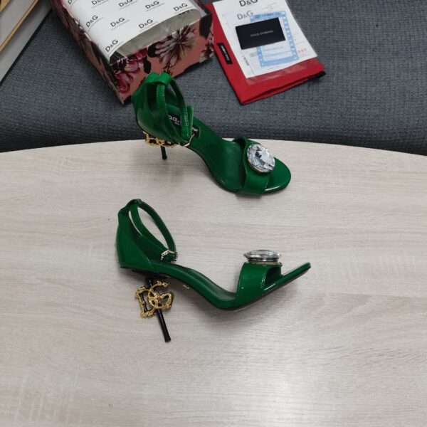 Dolce & Gabbana Polished Sandals Green For Women DG Shoes
