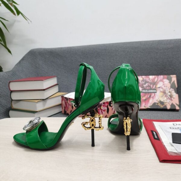 Dolce & Gabbana Polished Sandals Green For Women DG Shoes