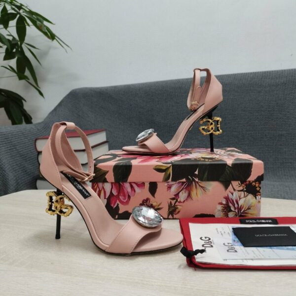 Dolce & Gabbana Polished Sandals Pink For Women DG Shoes