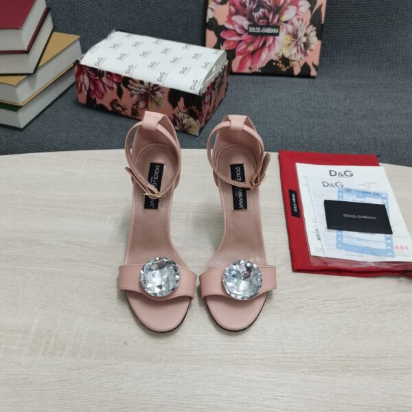 Dolce & Gabbana Polished Sandals Pink For Women DG Shoes